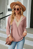 V-Neck Long Sleeve Blouse - Trendsi - Flyclothing LLC