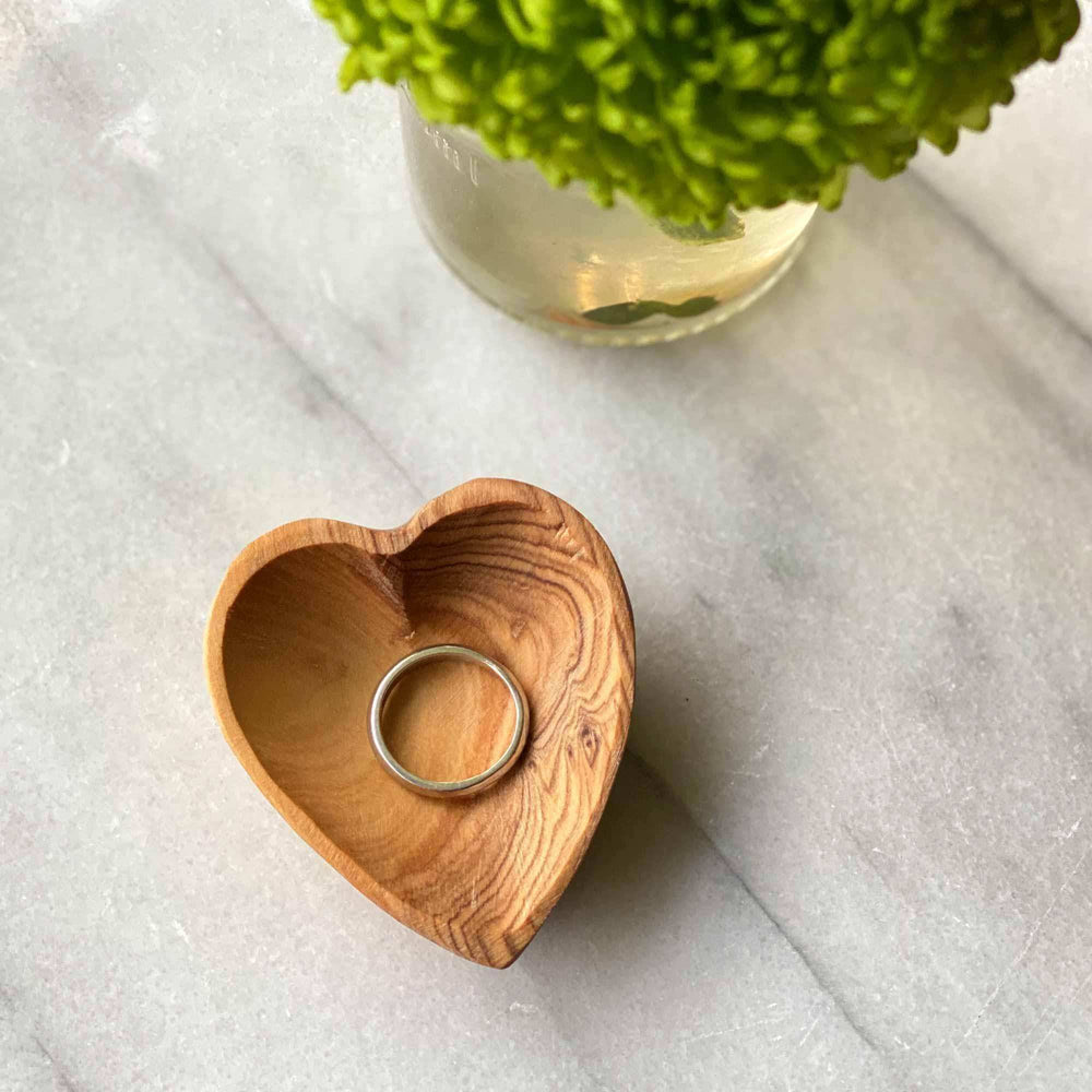 Petite Olive Wood Heart Trinket Bowls - Set of 2 - Jedando - Flyclothing LLC