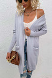 Open Front Long Sleeve Cardigan with Pockets - Trendsi - Flyclothing LLC