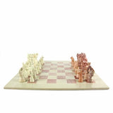 Hand Carved Soapstone Animal Chess Set - 15" Board - Smolart - Smolart