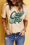 Corn Letter Graphic Cuffed Tee - Trendsi - Flyclothing LLC