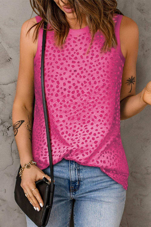 Printed Round Neck Tank - Trendsi - Flyclothing LLC