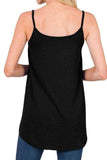 Full Size Spaghetti Strap V-Neck Flowy Tunic Cami - Trendsi - Flyclothing LLC