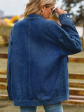 Dropped Shoulder Denim Jacket with Pockets - Trendsi - Flyclothing LLC