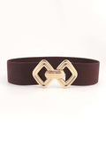 Geometric Buckle Elastic Wide Belt - Trendsi - Flyclothing LLC