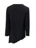 Asymmetrical Neck Long Sleeve Blouse - Trendsi - Flyclothing LLC