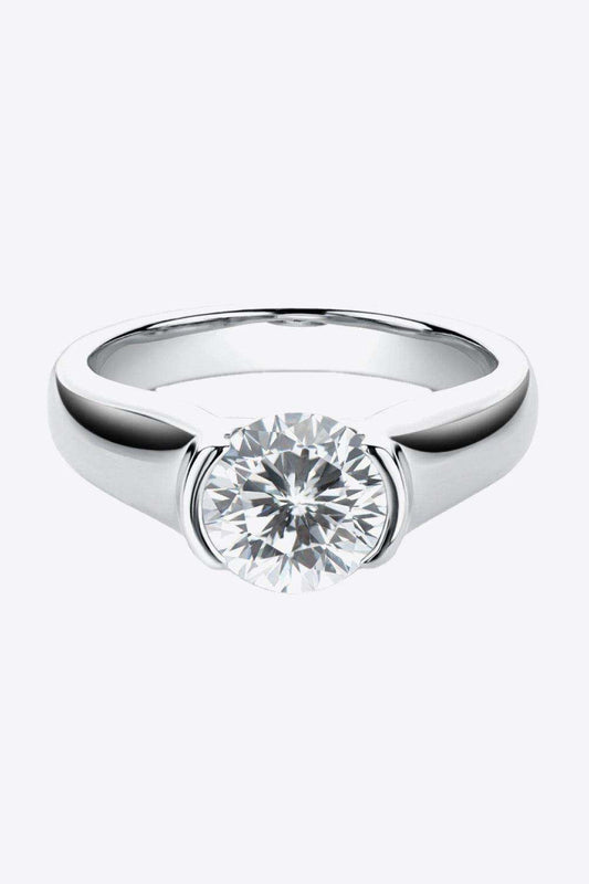 Looking Good 2 Carat Moissanite Platinum-Plated Ring - Trendsi - Flyclothing LLC