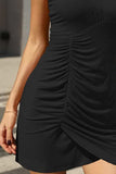 Ruched Round Neck Mini Tank Dress - Trendsi - Flyclothing LLC