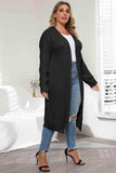 Plus Size Open Front Long Sleeve Cardigan - Trendsi - Flyclothing LLC