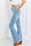 Vibrant MIU Full Size Jess Button Flare Jeans - Trendsi - Flyclothing LLC