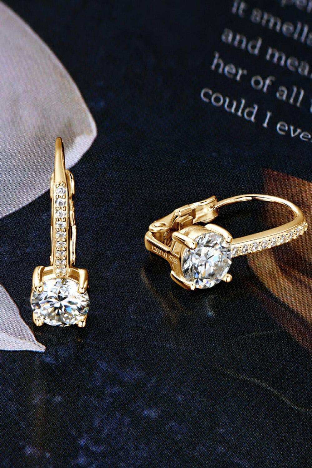 2 Carat Moissanite 925 Sterling Silver Earrings - Trendsi - Flyclothing LLC
