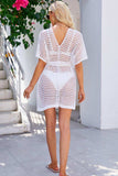 Openwork Tie Waist Cover Up - Trendsi - Flyclothing LLC