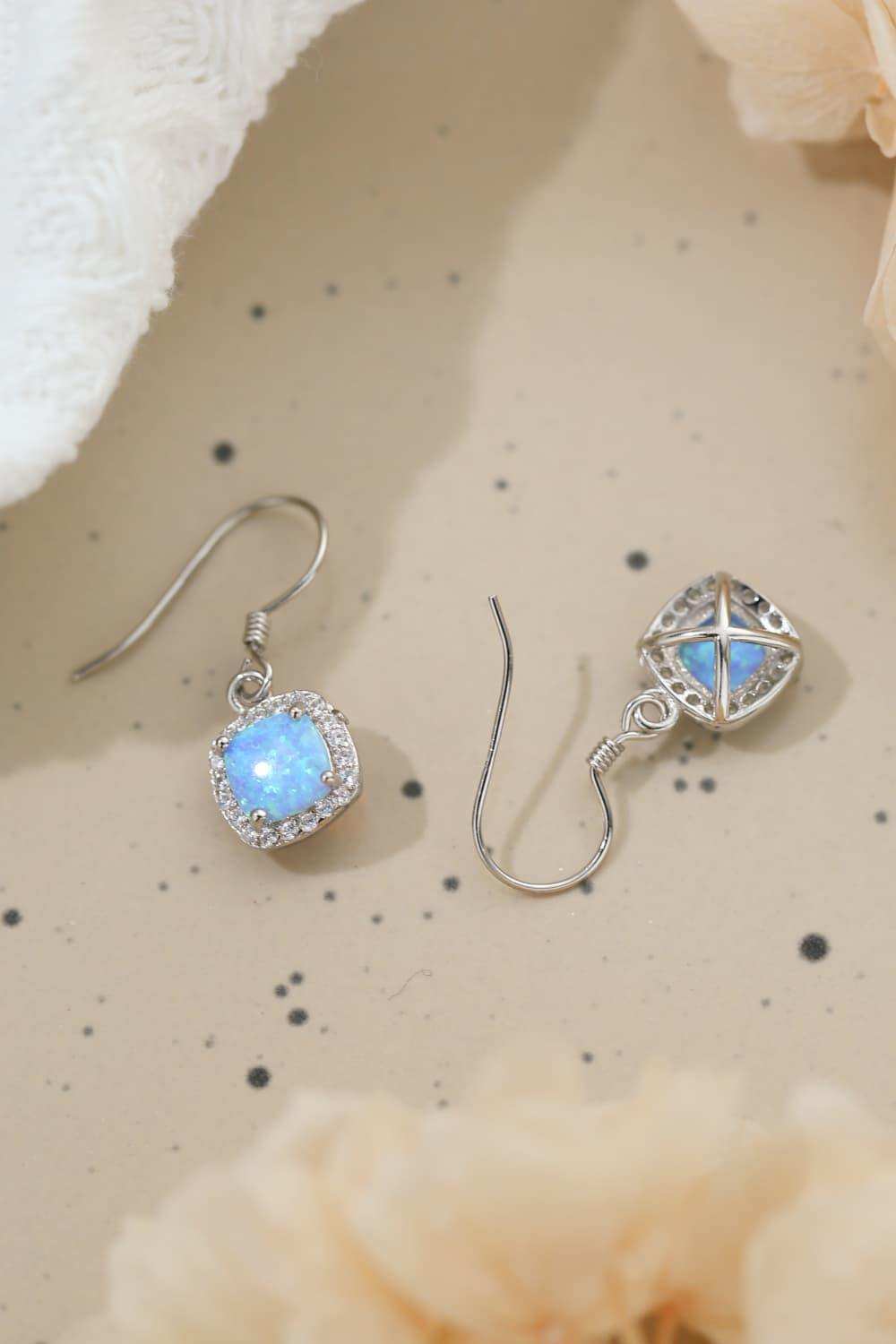 Opal Square Drop Earrings - Trendsi - Flyclothing LLC