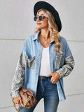 Leopard Button Up Denim Jacket - Trendsi - Flyclothing LLC