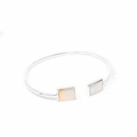 Cuff Bracelet, Mother of Pearl Square - Artisana - Flyclothing LLC