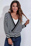 Striped V-Neck Knit Top - Trendsi - Flyclothing LLC