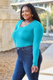 Basic Bae Full Size Round Neck Long Sleeve Bodysuit - Trendsi - Flyclothing LLC