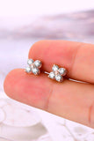 Moissanite 925 Sterling Silver Four-Leaf Clover Shape Earrings - Trendsi - Flyclothing LLC