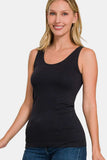 Zenana FRONT & BACK 2-WAY V-NECK / U-NECK SEAMLESS TANK - Trendsi - Flyclothing LLC