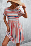 Striped Round Neck Dress - Trendsi - Flyclothing LLC