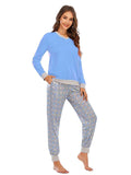 Long Sleeve Top and Polka Dot Pants Set - Trendsi - Flyclothing LLC