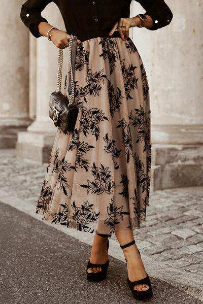 Embroidered High Waist Maxi Skirt - Trendsi - Flyclothing LLC