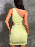 One Shoulder Cutout Mini Dress - Trendsi - Flyclothing LLC
