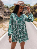 Long Sleeve V-Neck Mini Dress - Trendsi - Flyclothing LLC