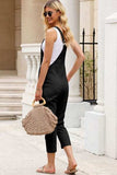 Square Neck Wide Strap Cropped Overalls - Trendsi - Flyclothing LLC