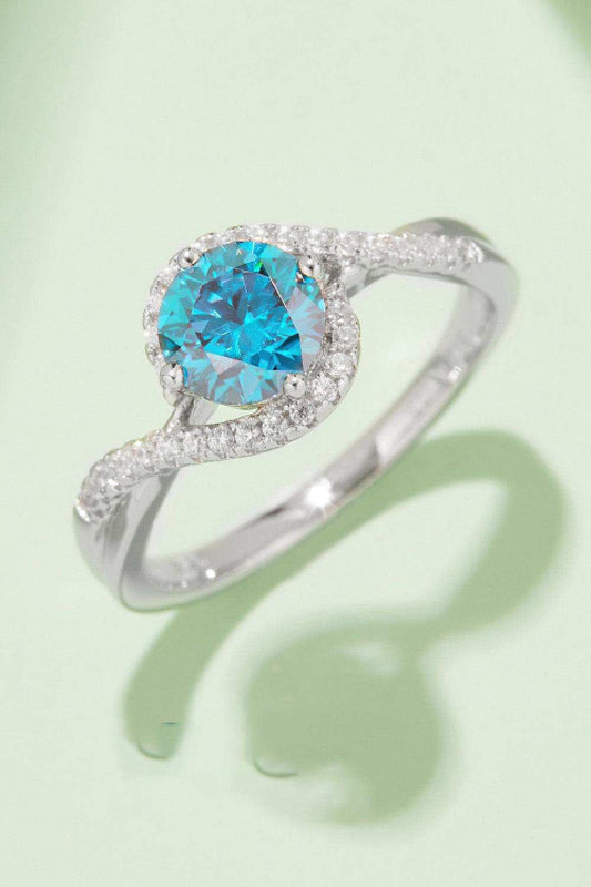 1 Carat Moissanite Contrast 925 Sterling Silver Ring - Trendsi - Flyclothing LLC