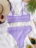 Scoop Neck Spaghetti Strap Two-Piece Swim Set - Trendsi - Flyclothing LLC