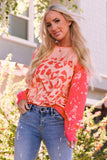 Printed Round Neck Dropped Shoulder Sweatshirt - Trendsi - Flyclothing LLC