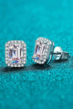 1 Carat Moissanite Rhodium-Plated Square Stud Earrings - Trendsi - Flyclothing LLC