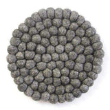 Hand Crafted Felt Ball Trivets from Nepal: Round, Dark Grey - Global Groove (T) - Global Groove - Flyclothing LLC