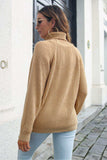 Turtleneck Rib-Knit Sweater - Trendsi - Flyclothing LLC