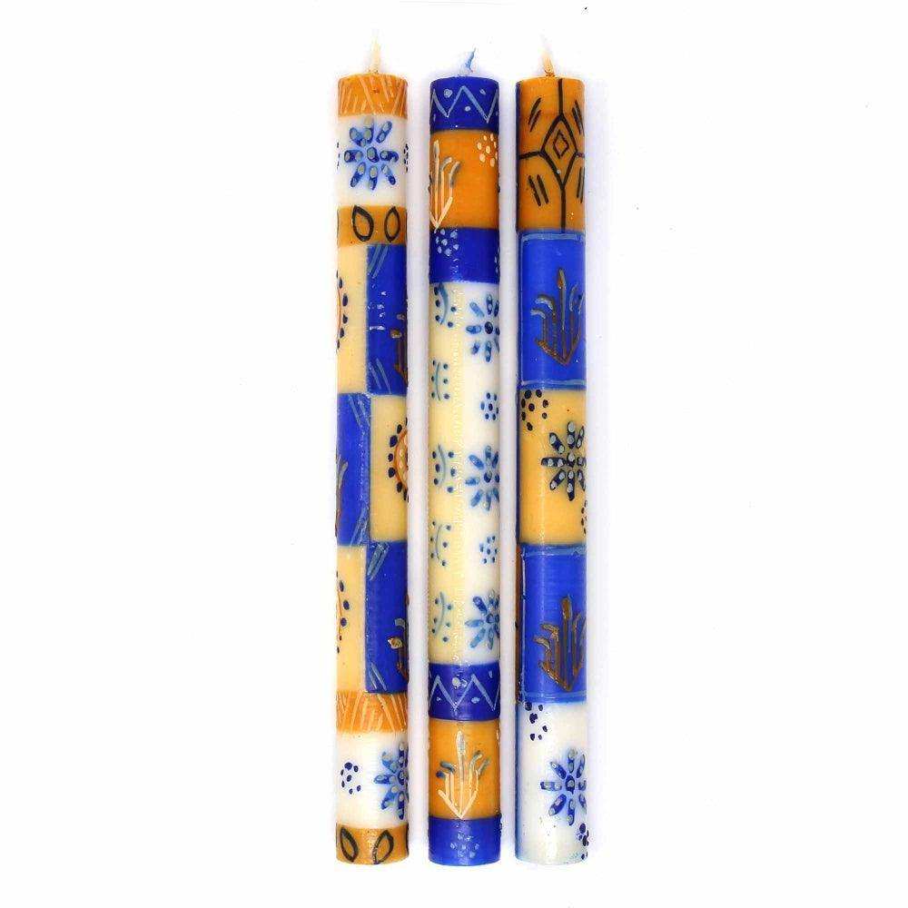 Tall Hand Painted Candles - Three in Box - Durra Design - Nobunto - Nobunto - Flyclothing LLC