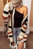 Striped Open Front Longline Cardigan - Trendsi - Flyclothing LLC