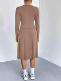 Rib-Knit Sweater and Skirt Set - Trendsi - Flyclothing LLC