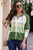 Zip-Up Raglan Sleeve Openwork Hooded Cardigan - Trendsi - Flyclothing LLC
