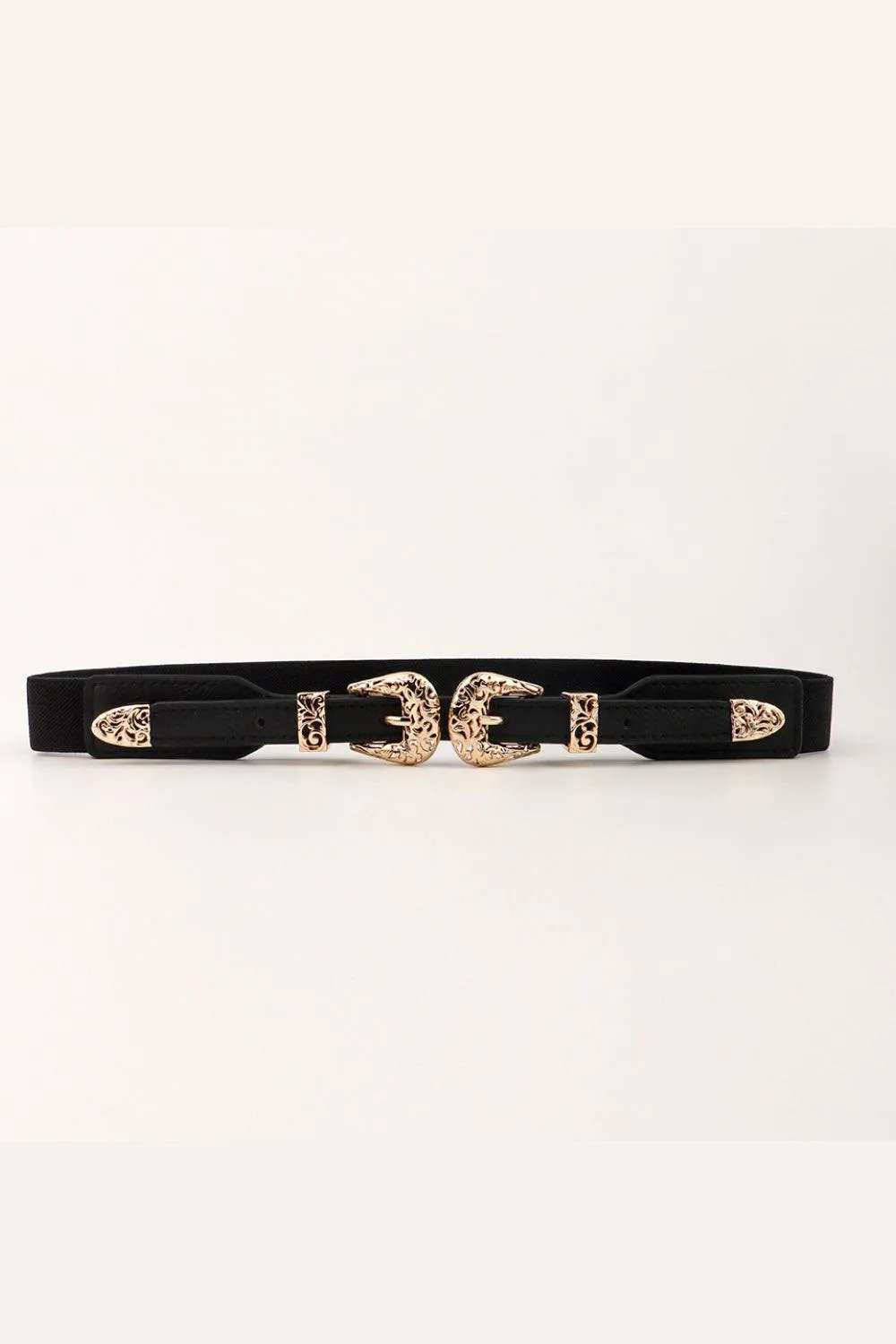 Double Buckle Elastic Belt - Trendsi - Flyclothing LLC