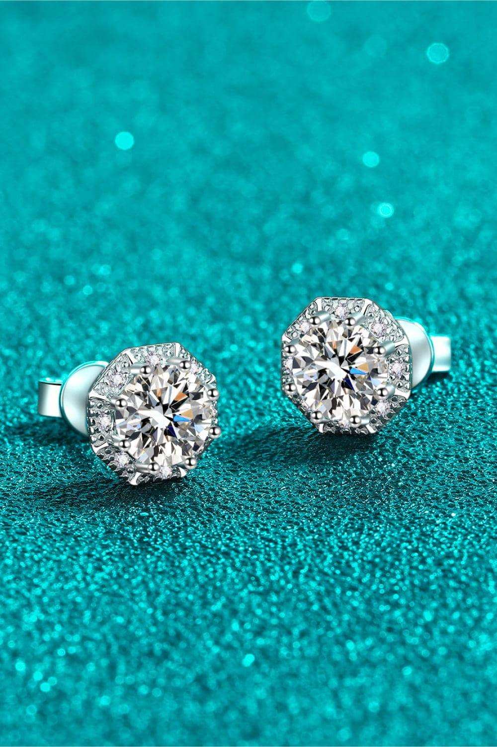 2 Carat Moissanite 925 Sterling Silver Stud Earrings - Trendsi - Flyclothing LLC