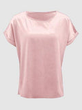 Round Neck Short Sleeve T-Shirt - Trendsi - Flyclothing LLC