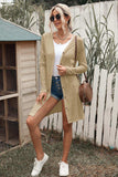 Button Down Long Sleeve Longline Cardigan - Trendsi - Flyclothing LLC