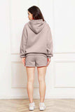 Drop Shoulder Long Sleeve Hoodie and Shorts Set - Trendsi - Flyclothing LLC