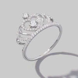Crown Shape Zircon 925 Sterling Silver Ring - Trendsi - Flyclothing LLC