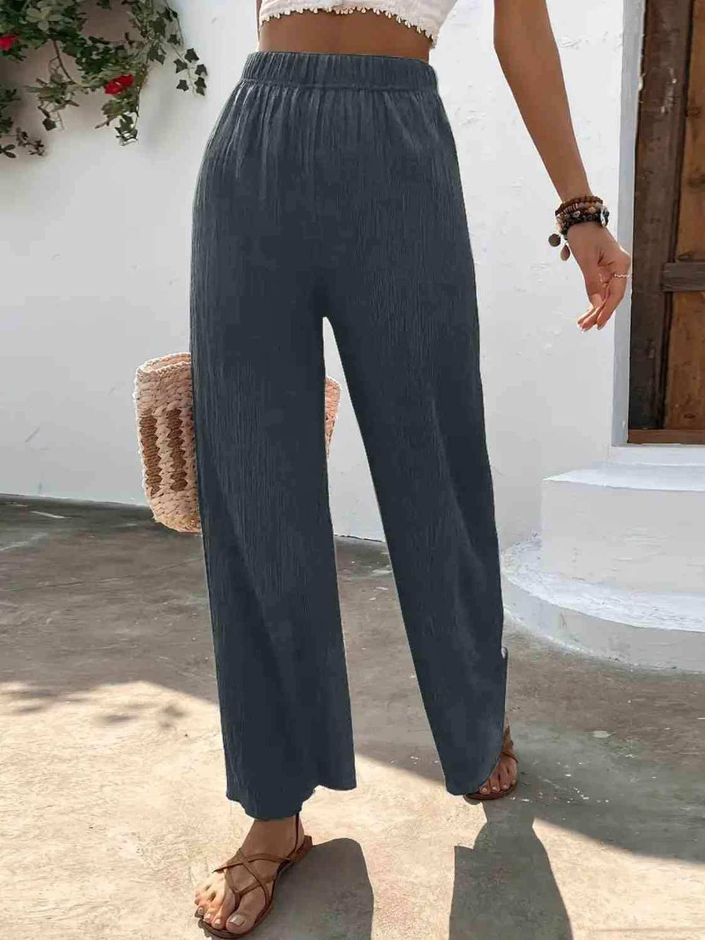 Full Size High Waist Wide Leg Pants - Trendsi - Flyclothing LLC