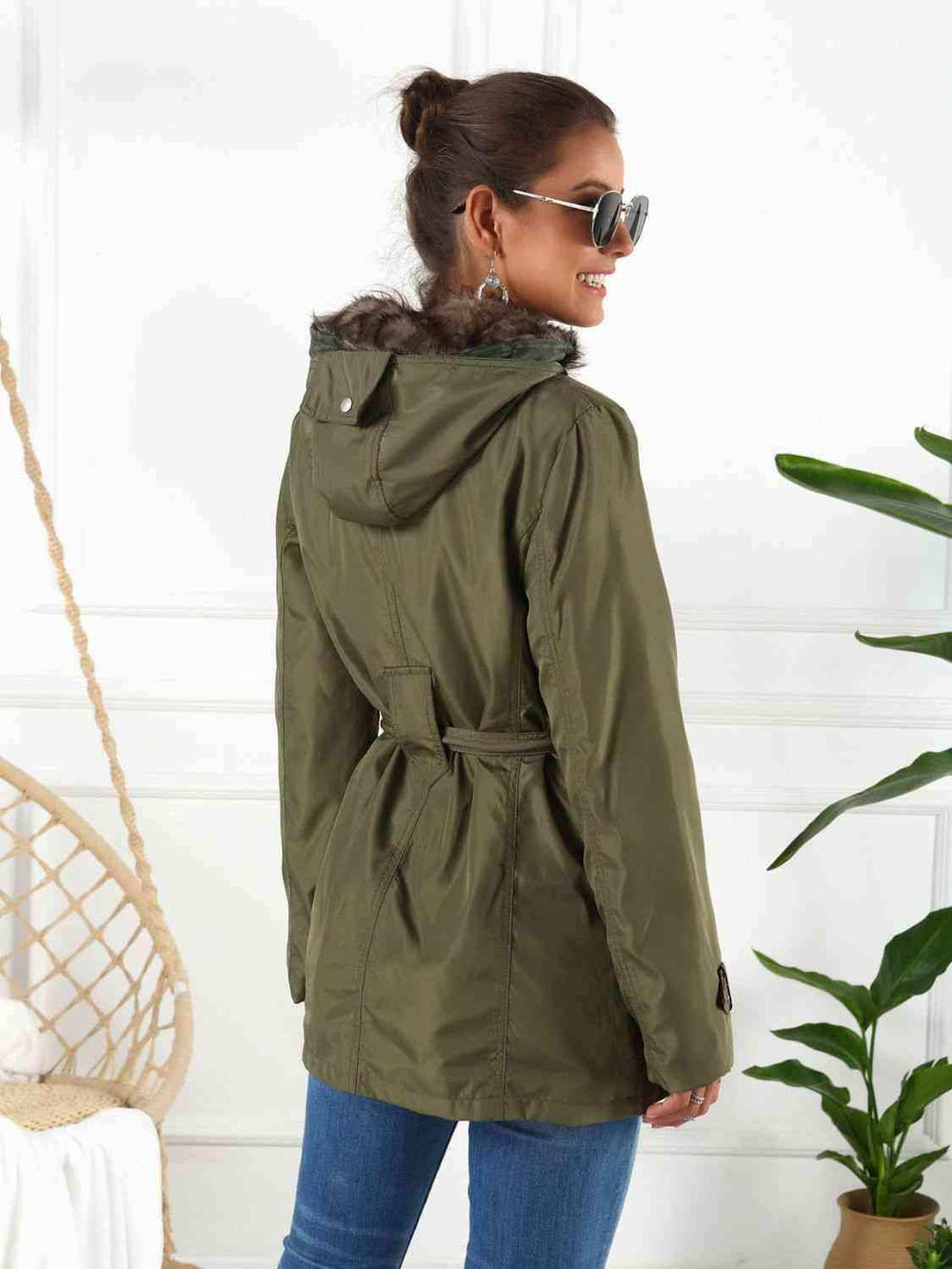Full Size Hooded Jacket with Detachable Liner (Three-Way Wear) - Trendsi - Flyclothing LLC