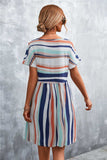 Striped Round Neck Dress - Trendsi - Flyclothing LLC