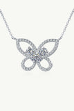 Moissanite Butterfly Pendant Necklace - Trendsi - Flyclothing LLC