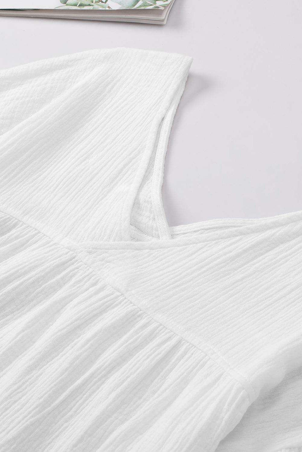 Dropped Shoulder V-Neck Blouse - Trendsi - Flyclothing LLC